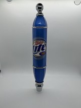 Vintage Miller Lite Beer Tap Handle Double Sided Blue &amp; Chrome - £12.63 GBP