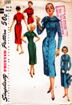 Misses&#39; COAT DRESS Vintage 50s/60s Simplicity Pattern 1711 Size 14 UNCUT - £9.50 GBP