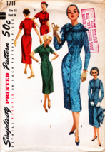 Misses&#39; COAT DRESS Vintage 50s/60s Simplicity Pattern 1711 Size 14 UNCUT - $20.00