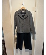 Le Suit Essentials Black Beige Square Pattern Jacket &amp; Black Pants Women... - €25,63 EUR