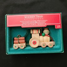 1985 Hallmark Keepsake Ornament Wooden Train 2nd in Series A17 Vintage Christmas - £7.11 GBP