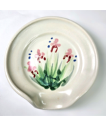 Porcelain Pottery Kitchen Spoon Utensil Rest Red Flowers Green Décor 5.5in - $570.99 MXN