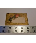 Victorian Trading Card Gold Base Red Rose Flowers Blank Greeting Home Tr... - $358.83 MXN