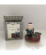 Santa Jar topper decorative top for candle jar Santa watering poinsetta ... - £15.53 GBP