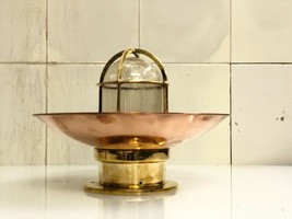 Brass Unique Copper Shade Nautical Ceiling Light - $197.02