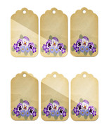 6 Flower Tags18-Digital Clipart-Gift Cards-Gift Tag-Jewelry-T shirt-Scra... - $37.30 MXN