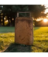 Antique Primitive Cowbell Cow Bell Barn Farm Metal Copper Color w/Clacke... - £24.11 GBP