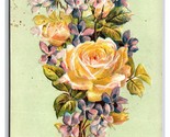 Yellow Rose Flower Bouquet UNP Embossed DB Postcard W21 - $2.92