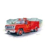 Signed EMERGENCY! 1972 Dodge Firetruck Poster Print Wall Art 11x14 Unframed - $33.73 CAD