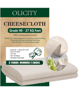 Olicity Cheese Cloth, Grade 90, 27 Sq Feet, 100% Unbleached Cotton Chees... - £7.93 GBP
