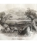Burgoynes Retreat 1845 Woodcut Print Victorian Revolutionary War DWY9C - $733.36 MXN