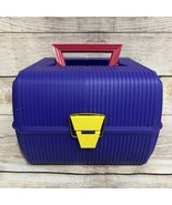 Vtg Sassaby Makeup Cosmetic Case Organizer Box Purple Yellow Red Model 1... - $31.50