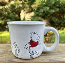 DISNEY Winnie the Pooh Piglet Eeyore Marble Gray White Stencil Cup Mug NEW 16oz - £15.68 GBP