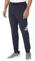 adidas Men&#39;s Essentials French Terry Cuffed Logo Pants Size Large Legend Ink NEW - £30.69 GBP