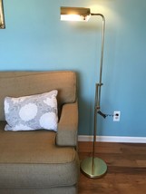  Vtg Brass Pharmacy Floor Lamp Adjustable Reading Clover Lamp Co Pa - £194.69 GBP