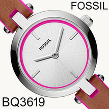 NIB Fossil Kerrigan Mini Three-Hand Brown Leather Watch BQ3619 $109 Retail FS - £35.60 GBP