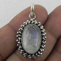 Solid 925 Sterling Silver Rainbow Moonstone Pendant Necklace Women PSV-2168 - £29.35 GBP+