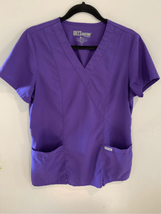 Greys Anatomy Medium Scrub Top- Barco-Purple S/S Poly/Rayon 3 Pocket Euc Women’s - £13.29 GBP