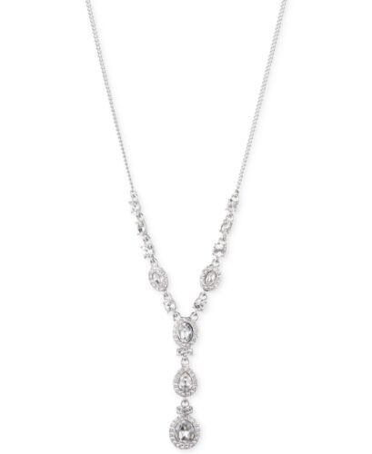 Primary image for Givenchy Multi Crystal and Pave Y Neck Necklace Womens One Size Silver