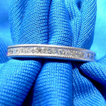 Earth mined Diamond Platinum Wedding Band Vintage Style Eternity Ring Size 4 - $47,023.60 MXN