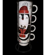 American Atelier Stoneware Holiday Christmas Penguin Stacking Coffee Mug... - $47.83 CAD