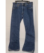 Levi Strauss &amp; Co. 501 Button Fly Dark Denim Straight Leg Jeans Size 32x34 - $570.22 MXN