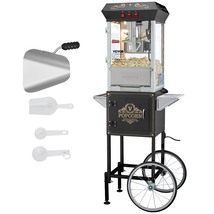 VEVOR Popcorn Maker with Cart, 850W Popcorn Popper Machine, 8oz, 4 Scoop... - $218.90
