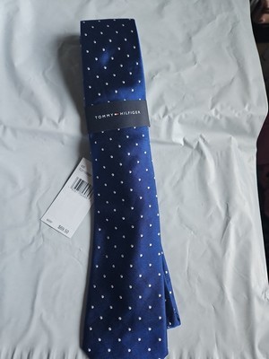 Tommy Hilfiger Men&#39;s Silk Blend Tie  Royal  Blue Dot  Pattern ~ NEW MSRP... - $18.76