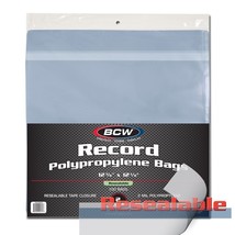 5 packs of 100 (500) BCW 12 3/4&quot; x 12 3/4&quot; Resealable 33 RPM Record Bags - £65.34 GBP