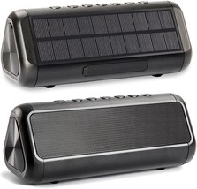 Friengood Solar Bluetooth Speaker 12W, Ipx6 Waterproof Portable Wireless, Black - £44.74 GBP