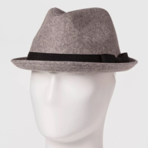 Nuevo Goodfellow &amp; Co Hombre Gris Poliéster Mezcla Lana Tipo Fedora M/L ... - $10.04