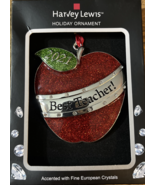Harvey Lewis Crystal Christmas Holiday Hanging Ornament &quot;Best Teacher&quot;NE... - $69.18