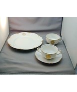 4 Pieces Antique Warwick China Gold Michigan State Seal - $1,140.22 MXN