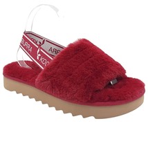 Koolaburra Women Slingback Platform Sandals Fuzz&#39;n II Size US 8 Rhubarb Red Fur - £38.98 GBP