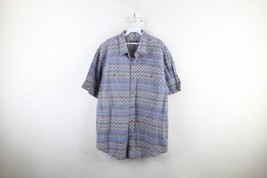 Vintage Orvis Mens XL Faded Rainbow Striped Short Sleeve Collared Button Shirt - £30.55 GBP