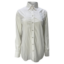 Dolce &amp; Gabbana Pussy Bow Shirt In White Cotton Women Ecru Size 40 - £207.51 GBP