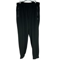 Reebok Mens Black Athletic Track Pants Size Large Elastic Waist Lightweight - $454.25 MXN