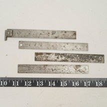 Lot of 4 Small Machinists Metal Ruler Millers Falls etc. - $24.74