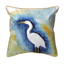 Betsy Drake Great Egret Left Extra Large Zippered Pillow 22x22 - $79.19