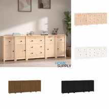 Rustic Wooden Pine Wood Large Wide Sideboard Cabinet Storage Unit With 7 Drawers - £357.31 GBP+