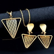 Sunny Jewelry Trendy Triangle Jewelry Sets For Women Necklace Earrings Pendant J - £9.34 GBP