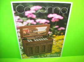 Wurlitzer CABARINA Original Jukebox Music Phonograph Promo Sales Flyer Nice Cond - £18.69 GBP