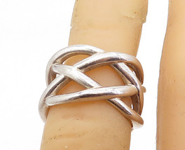 TIFFANY &amp; CO. 925 Silver - Interlaced Braided Open Design Band Ring Sz 5- RG6990 - £201.09 GBP
