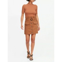 NWT Womens Size 10 Banana Republic Cinnamon Brown Belted Paperbag Utility Skirt - £23.11 GBP