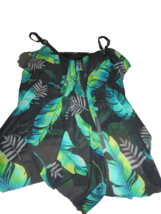 Womens 20W MAZU SWIM Black Tropical Floral TANKINI TOP Bathing Swim - £31.13 GBP