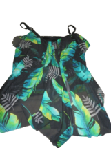 Womens 20W Mazu Swim Black Tropical Floral Tankini Top Bathing Swim - £31.57 GBP