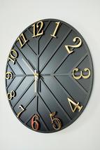 - Diagonal Lines - Black &amp; Gold - 50cm Wall Clock - £53.55 GBP