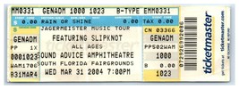 Slipknot Concierto Ticket Stub Marzo 31 2004 Oeste Palma Playa Florida - £27.70 GBP