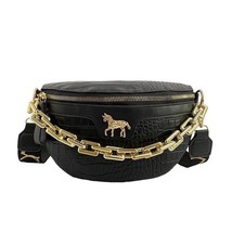 Thick Chains Fanny Pa Women Leather Waist Bag   Shoulder Crossbody Chest Bags Fa - £19.53 GBP