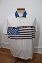 Vtg Arrow Tournament XL American Golf Club USA Flag Polo Shirt - £29.81 GBP